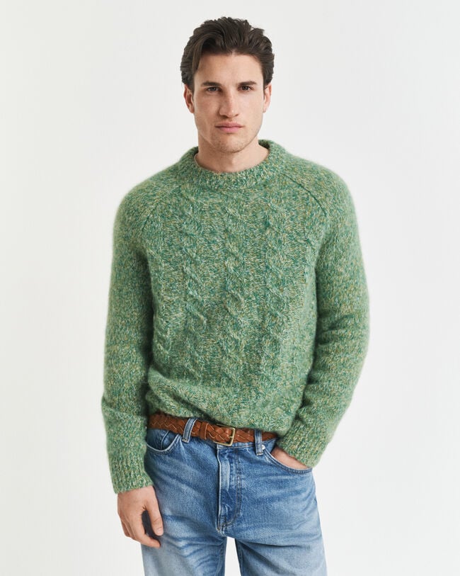 Cable Knit Crew Neck Sweater
