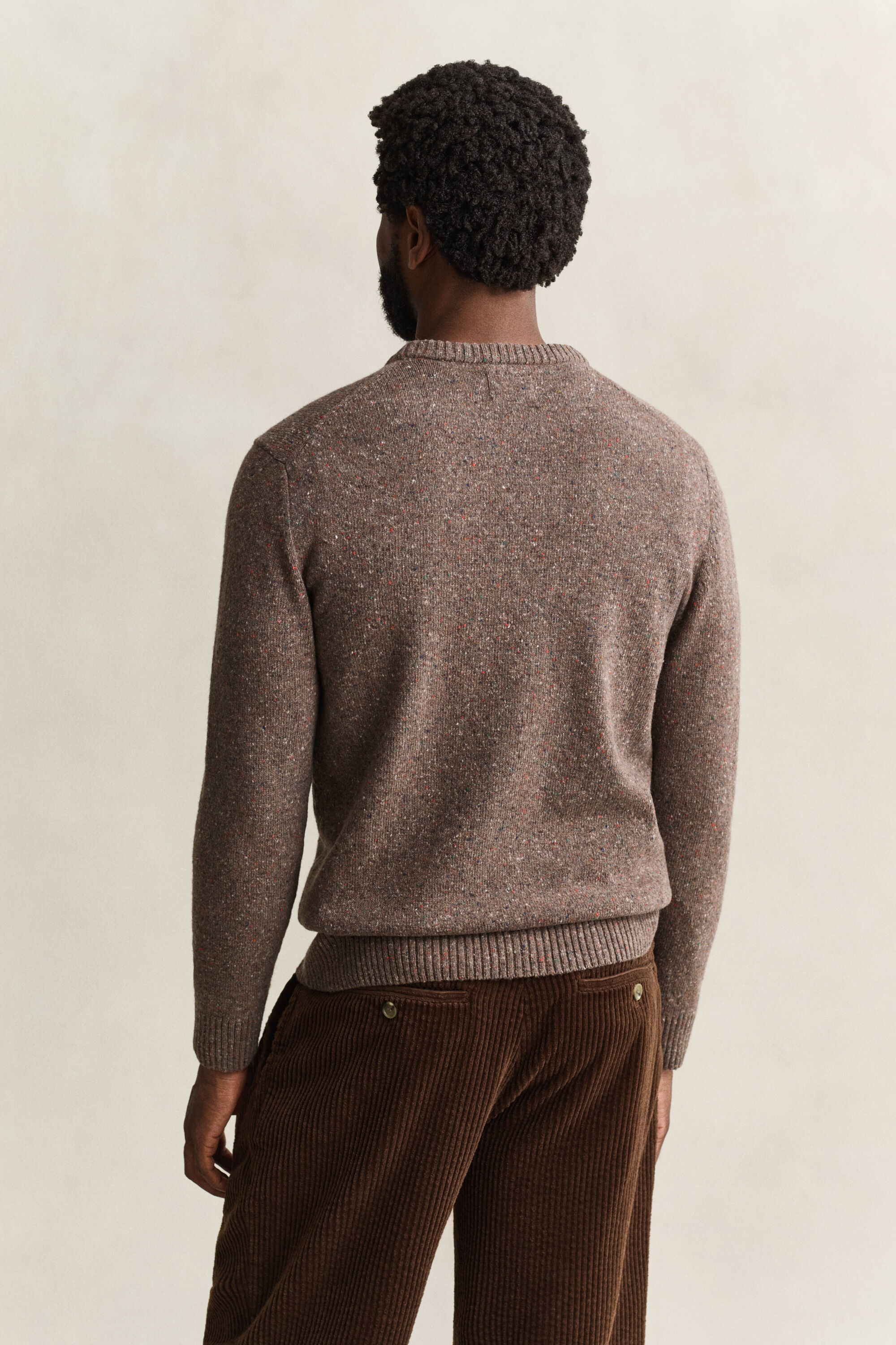 Wool Blend Nepps Crew Neck Sweater
