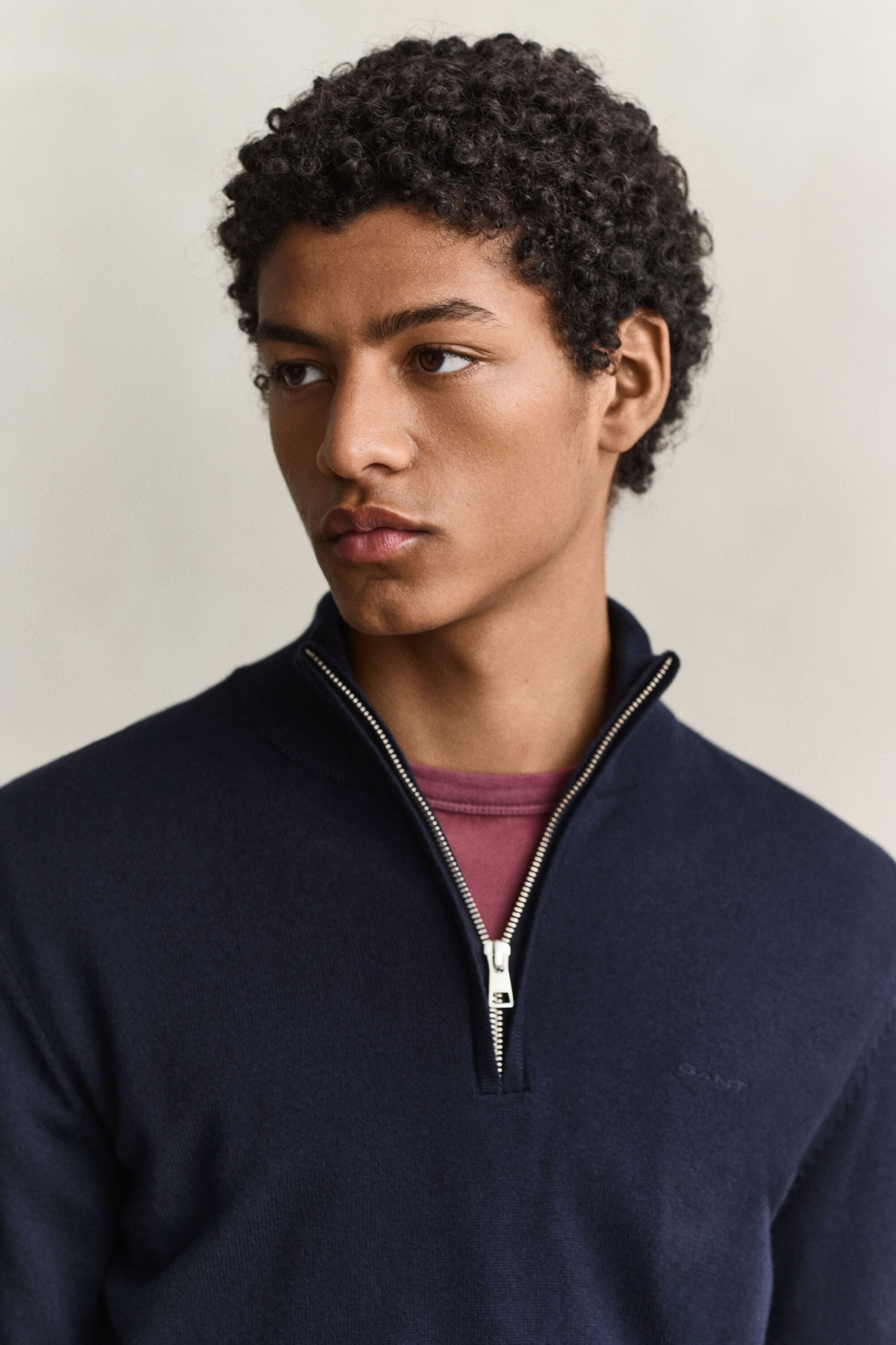 Cotton Wool Half-Zip Sweater
