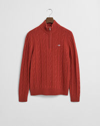 Lambswool Cable Knit Half-Zip Sweater