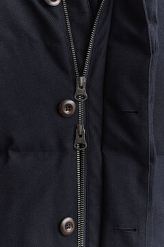 Flannel Down Mid Jacket — EVENING BLUE 4
