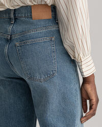 Relaxed Straight Leg High-Waisted Rip Jeans