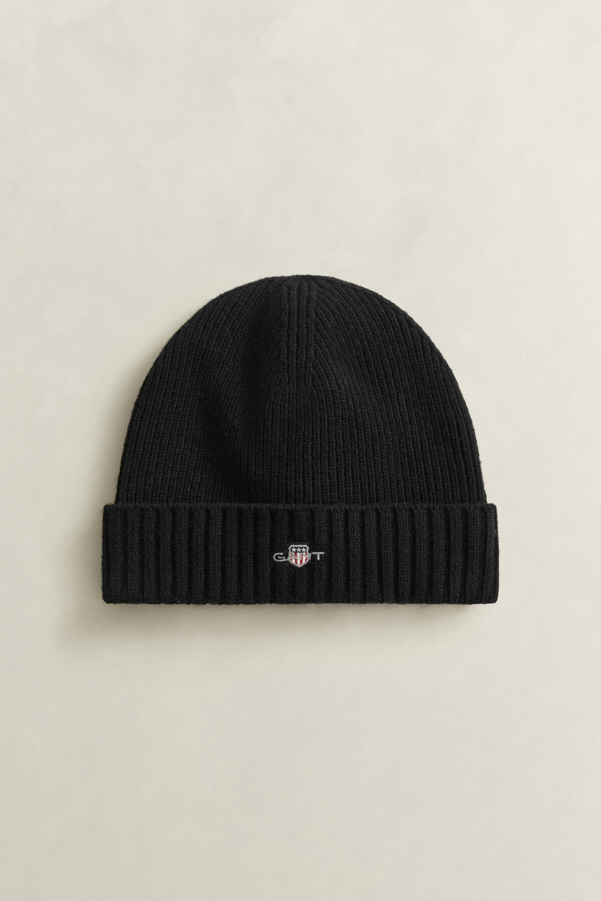 Shield Wool Beanie — BLACK