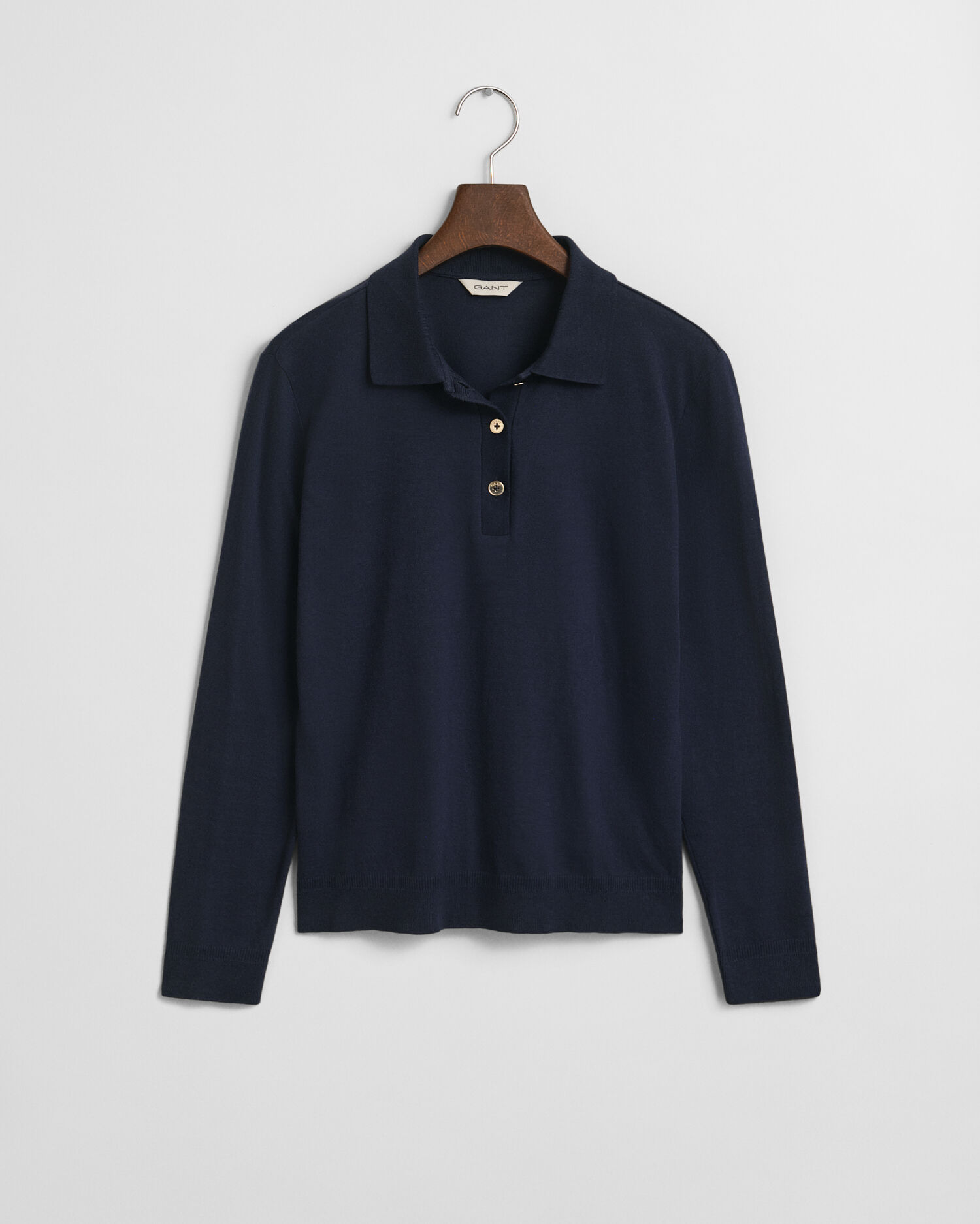 Seamless Buttoned Long Sleeve Polo Shirt