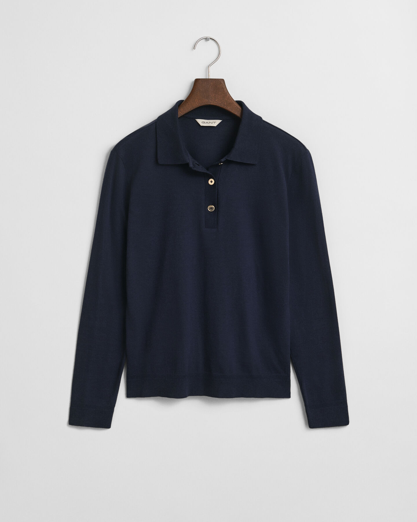 Seamless Buttoned Long Sleeve Polo Shirt