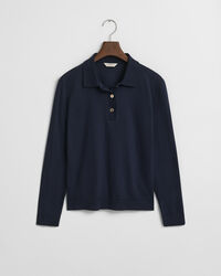 Seamless Buttoned Long Sleeve Polo Shirt