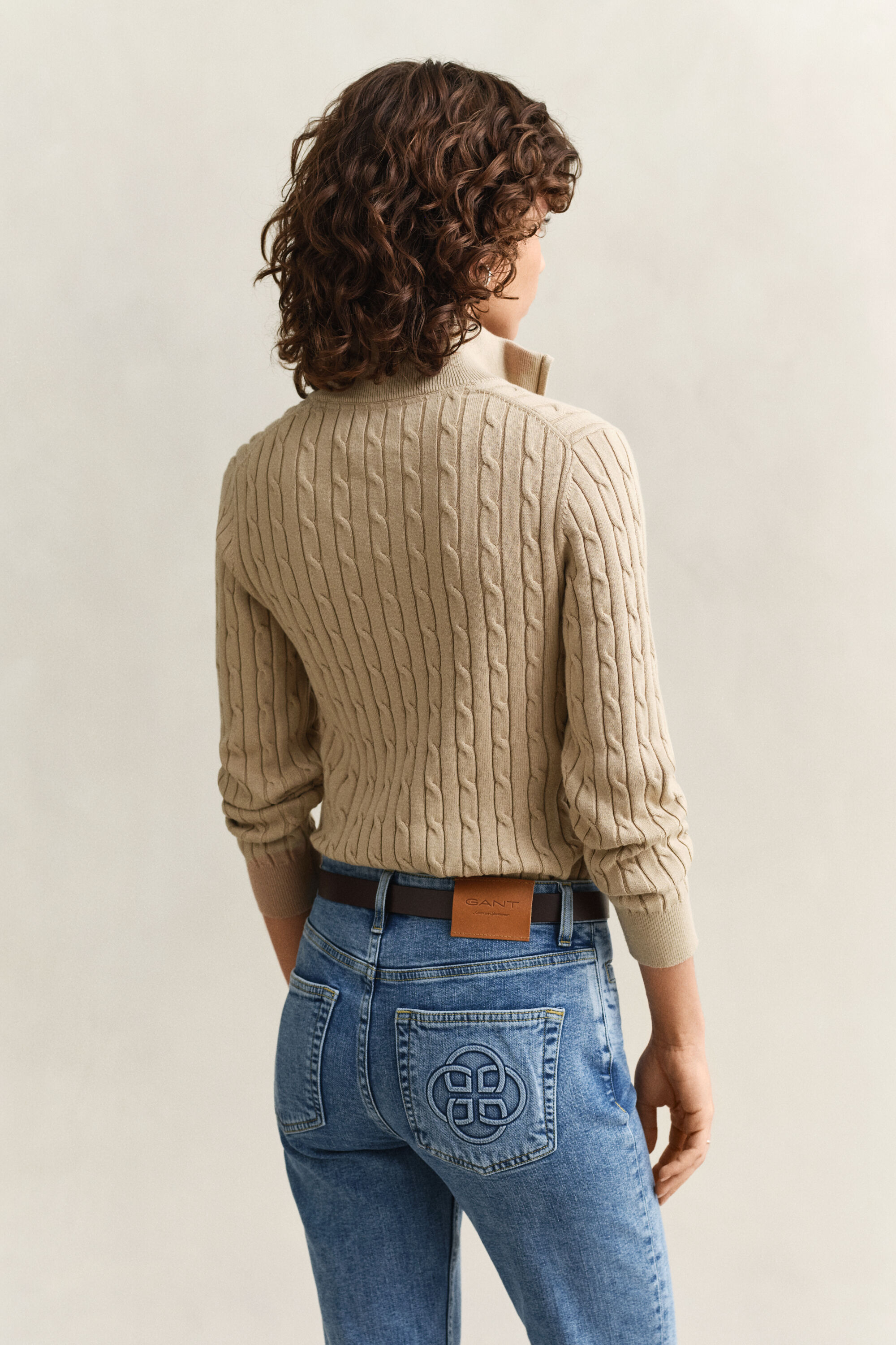 Cable Knit Half-Zip Sweater