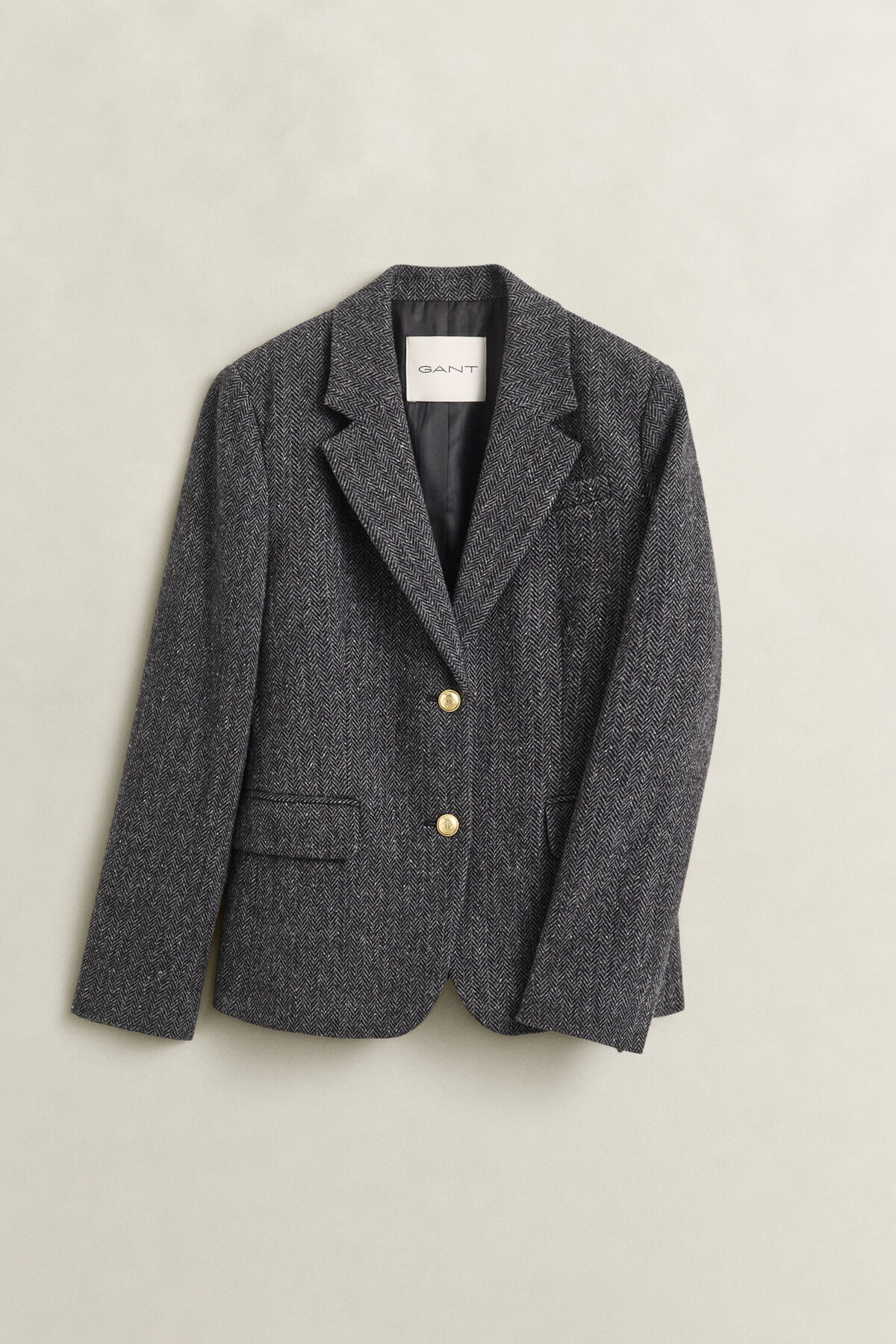 Herringbone Blazer — CHARCOAL MELANGE