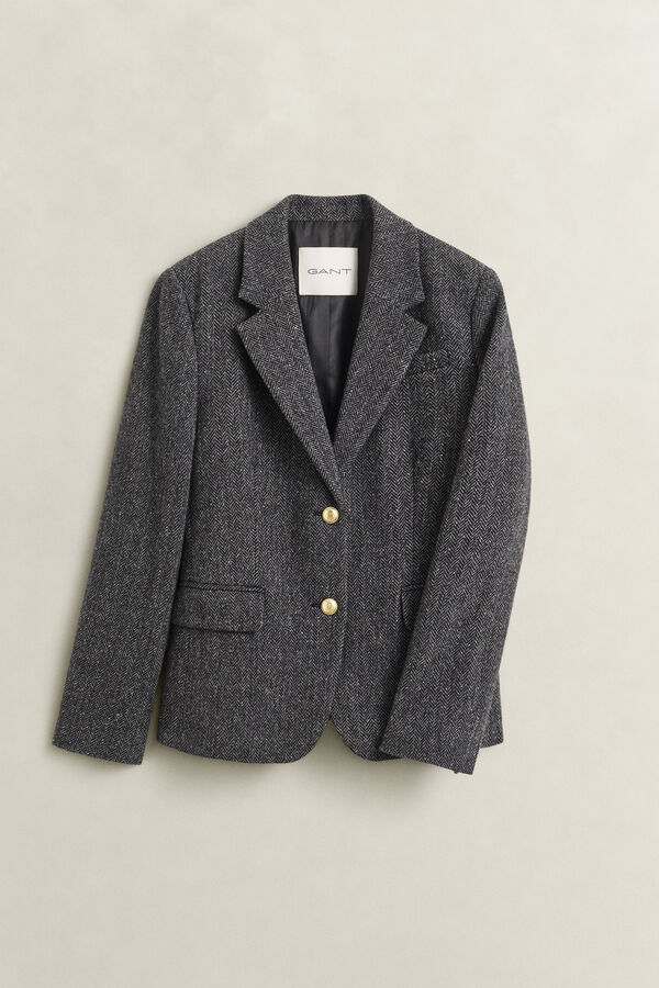 Herringbone Blazer — CHARCOAL MELANGE