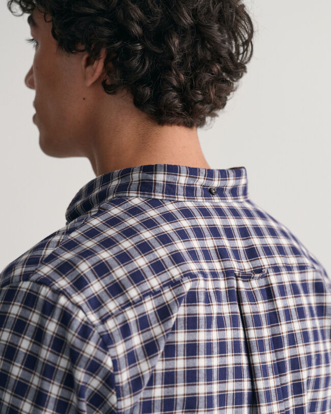 Regular Fit Micro Tartan Flannel Shirt