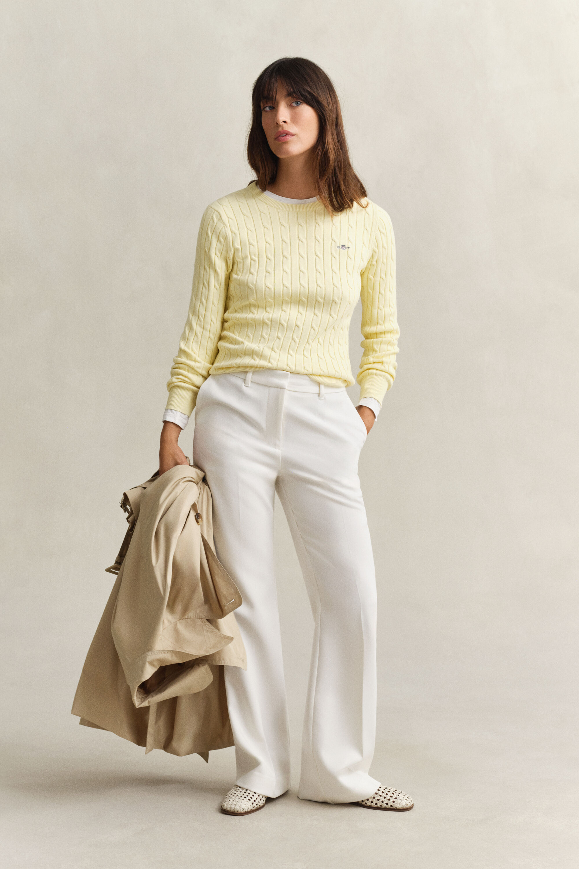 Cable Knit Crew Neck Sweater