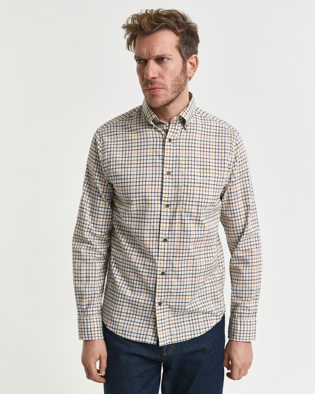 Regular Fit Tattersall Checked Twill Shirt