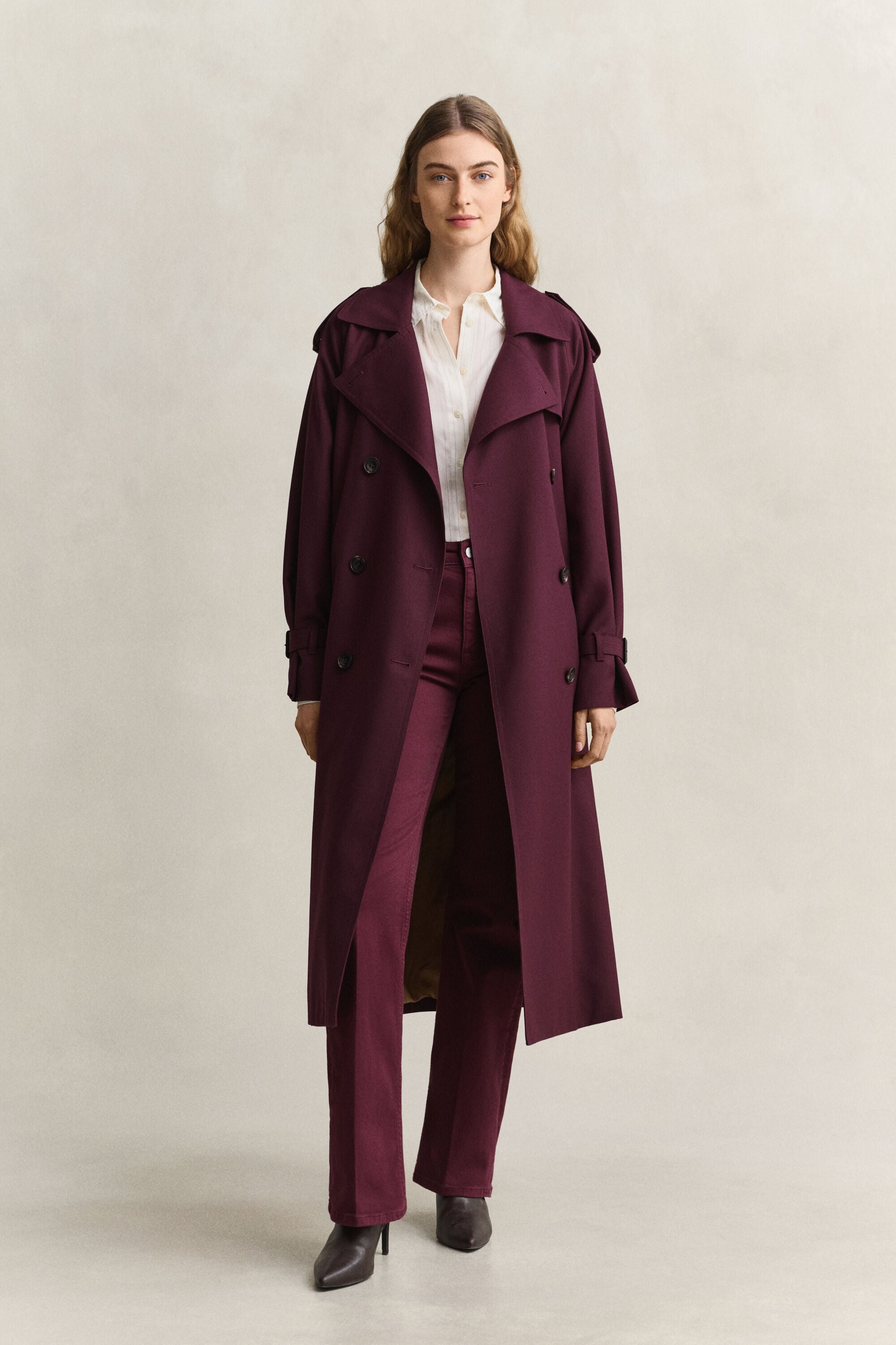Wool Blend Trench Coat
