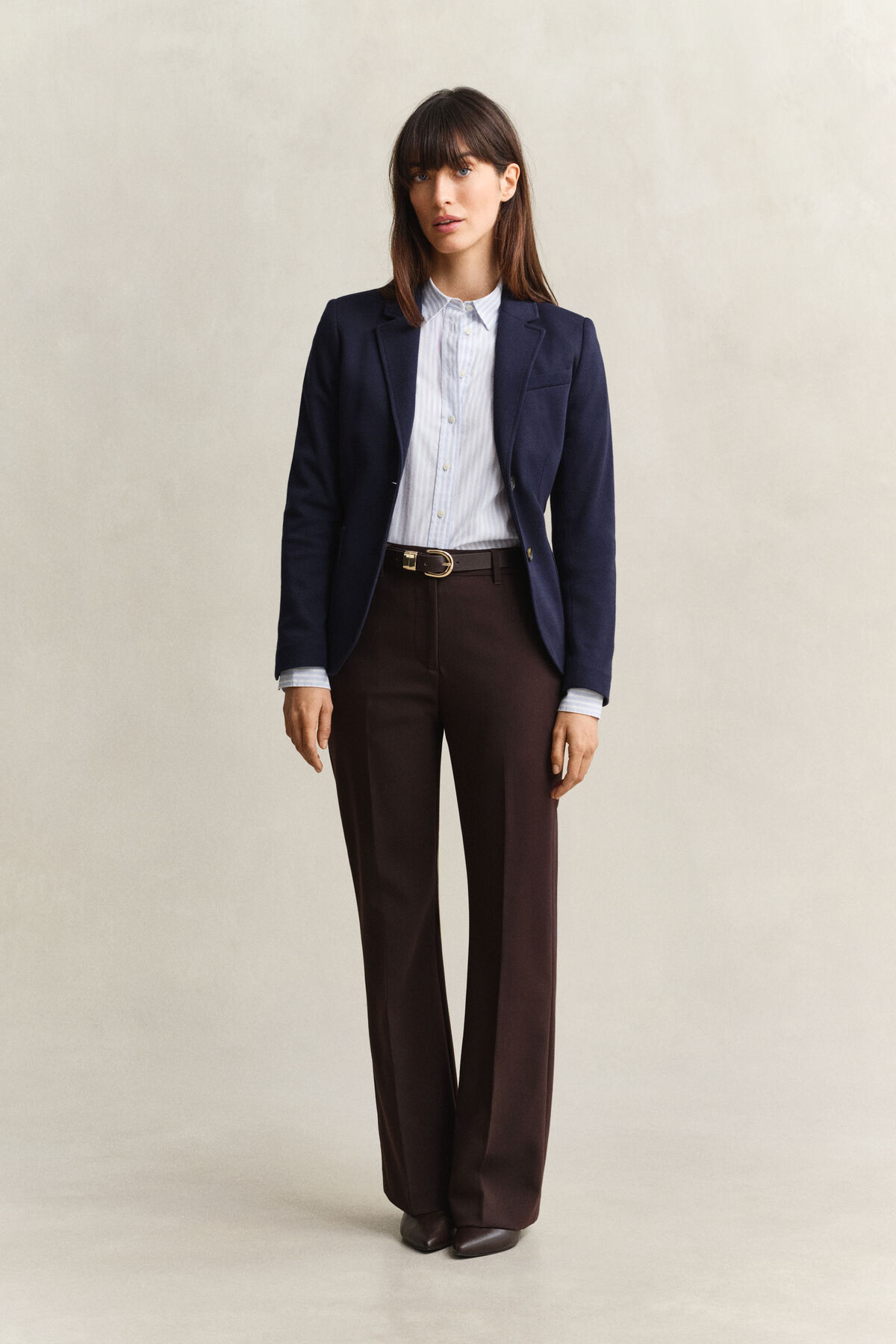 Classic Regular Striped Poplin Shirt — LIGHT BLUE