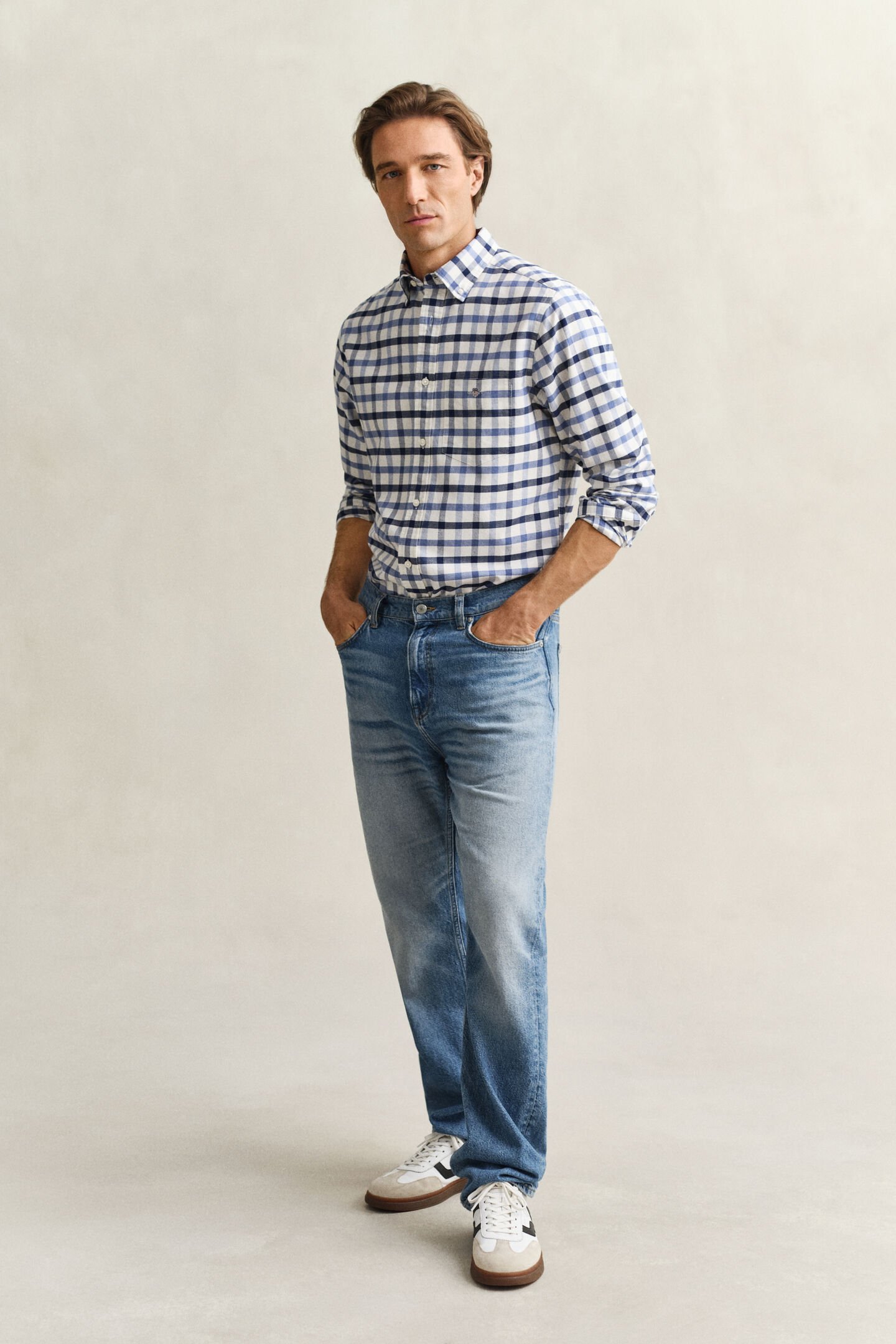 Regular Fit Checked Oxford Shirt