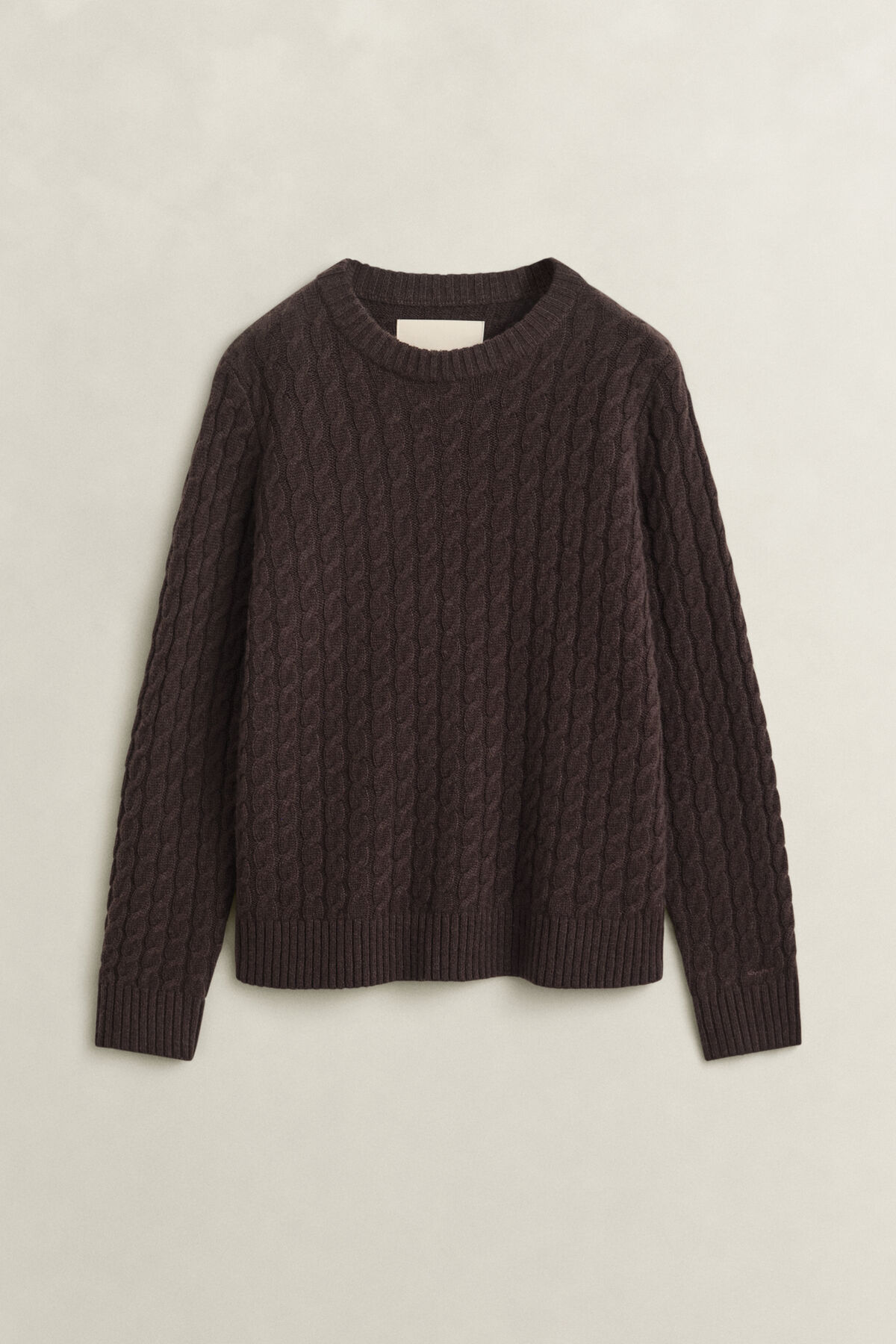 Cashmere Cable Knit Sweater — DEEP BROWN