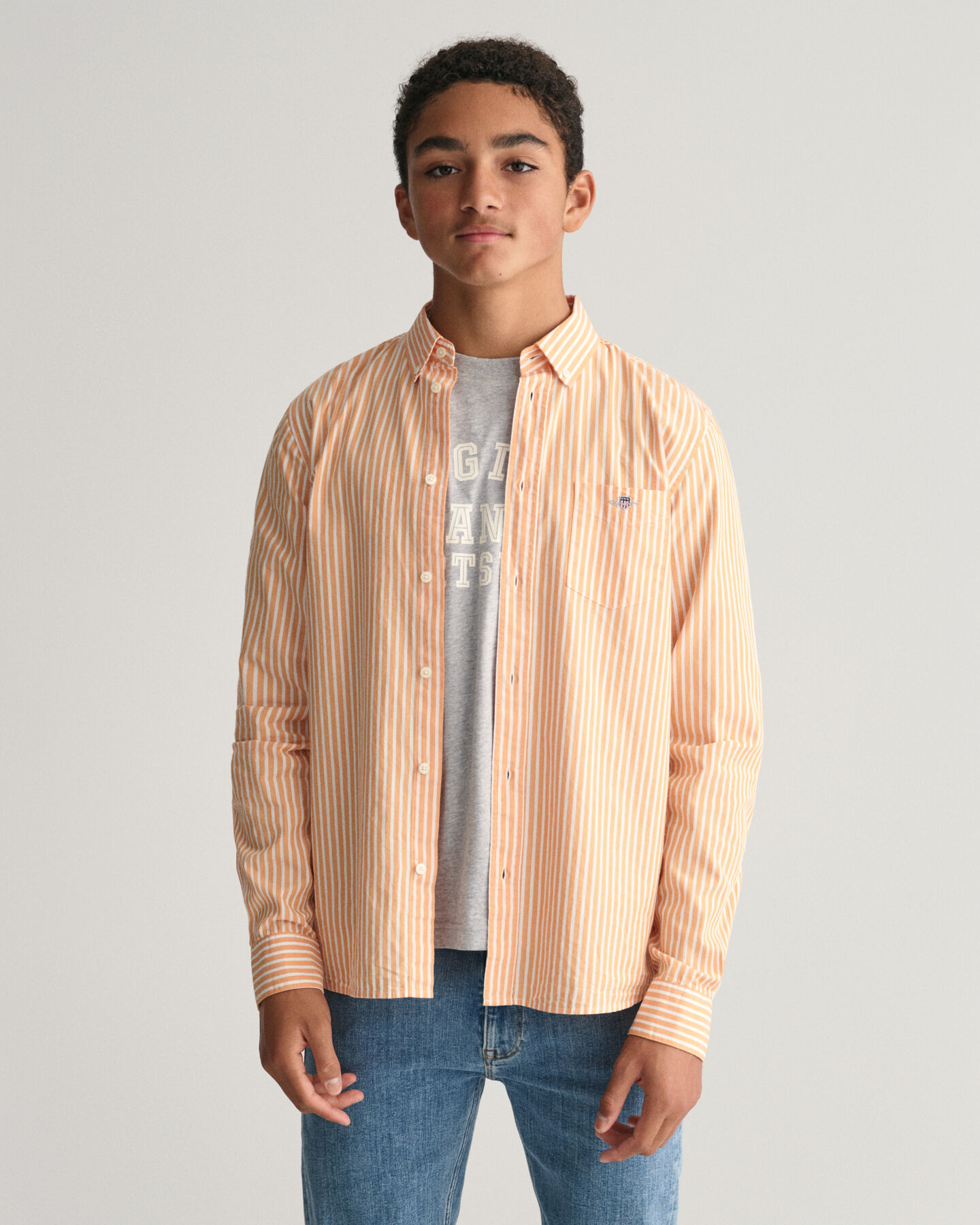 Teens Shield Striped Poplin Shirt