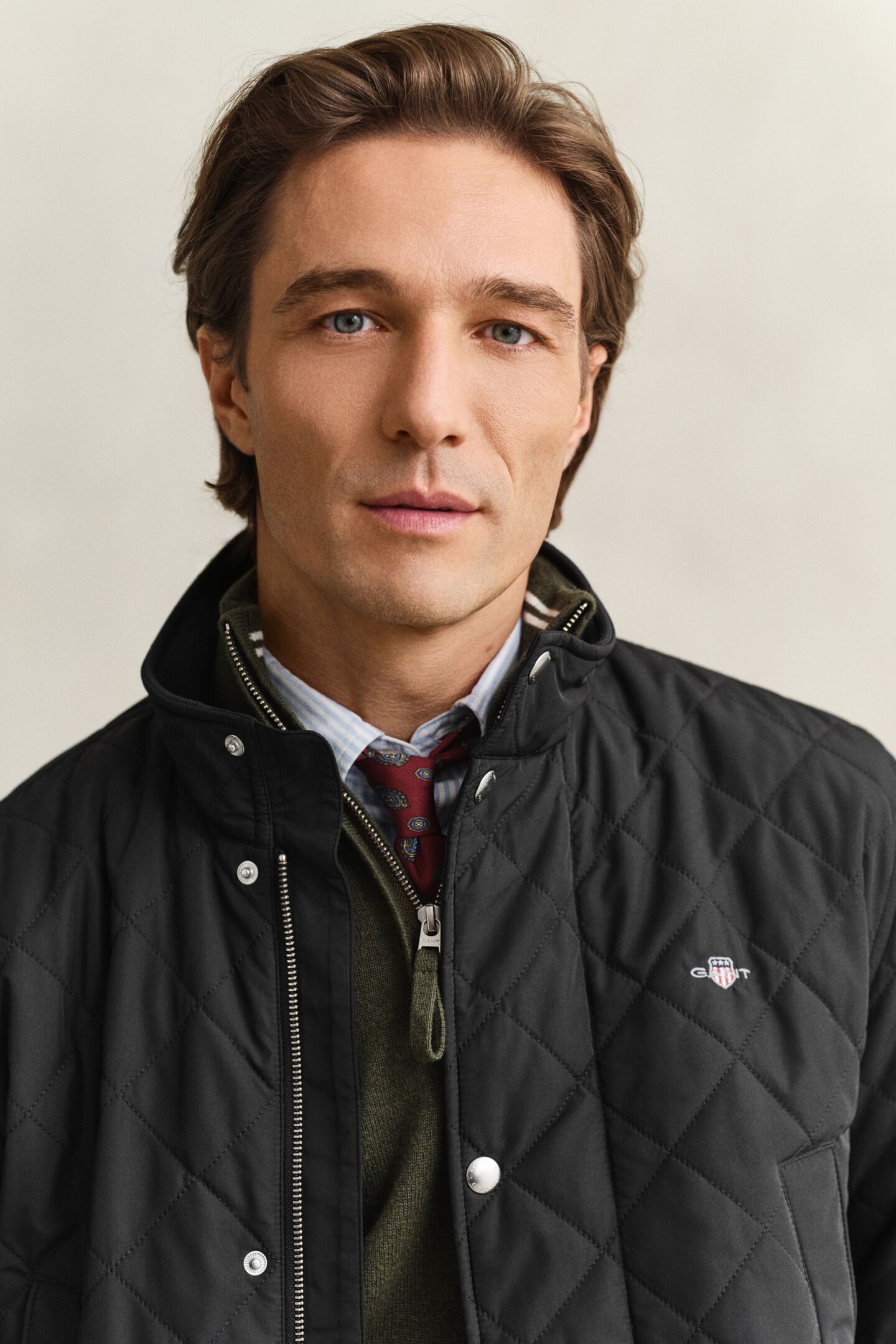 Quilted Windcheater Mid-Length Jacket