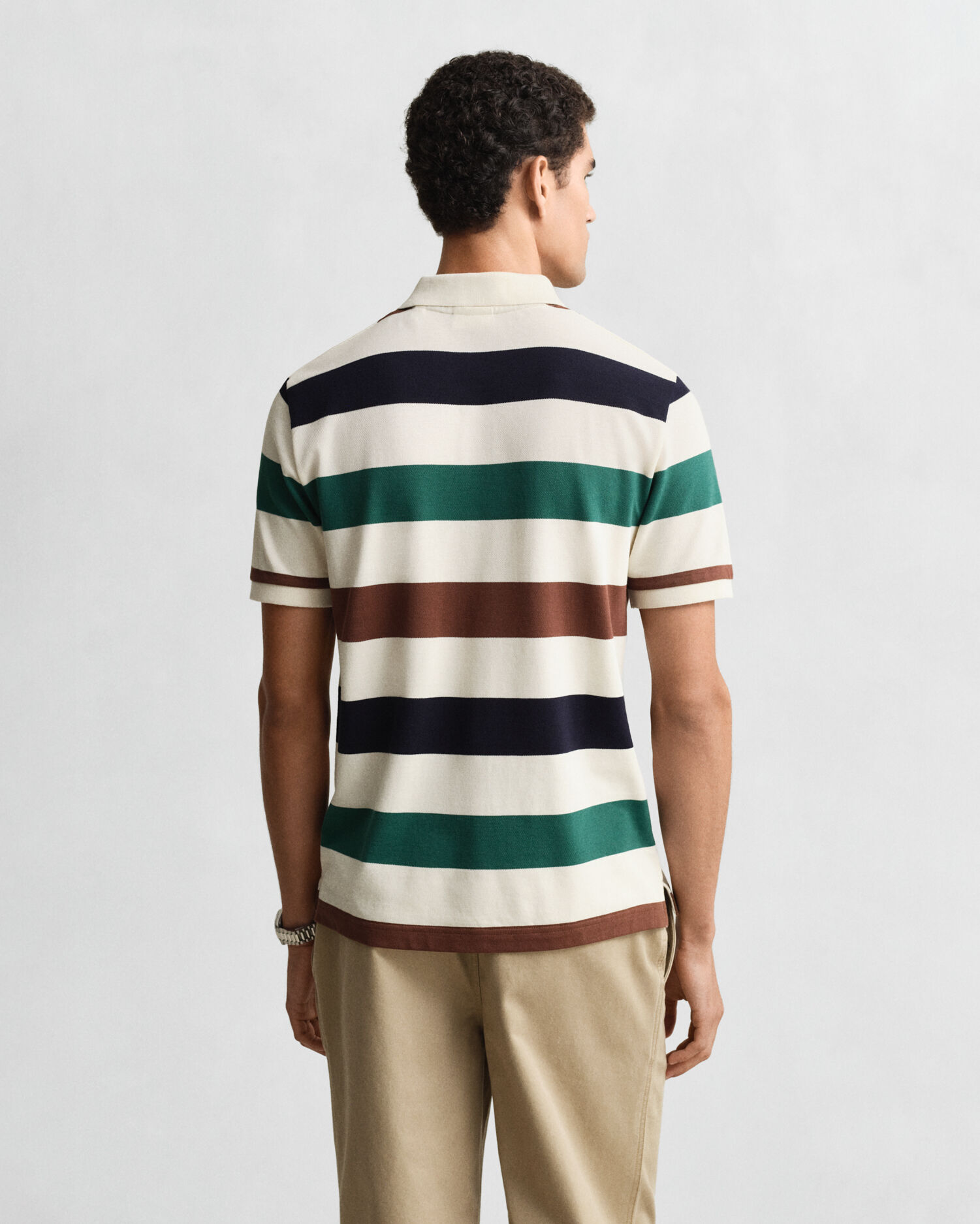 Striped Polo Shirt — CREAM
