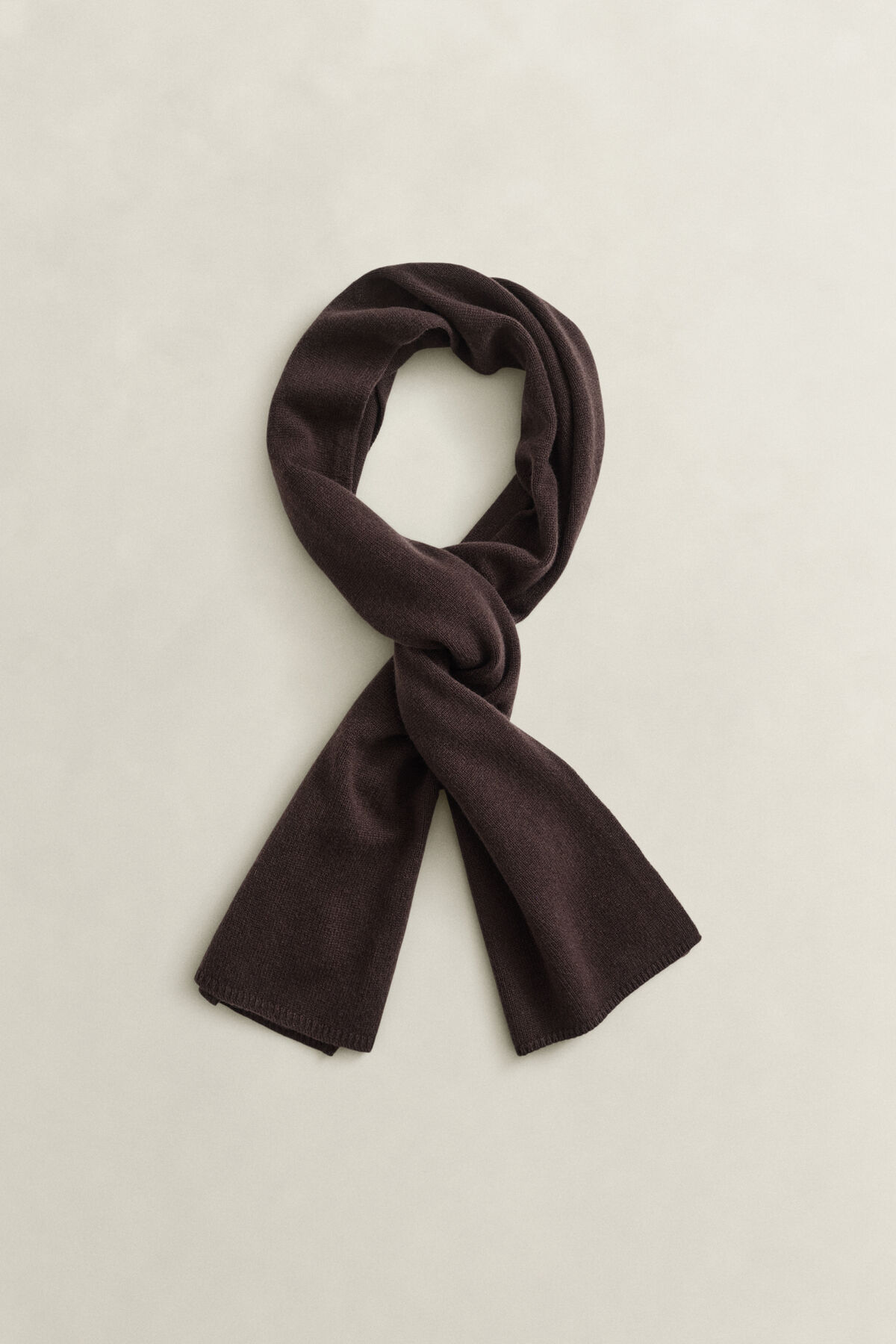 Wool Cashmere Scarf — DEEP BROWN