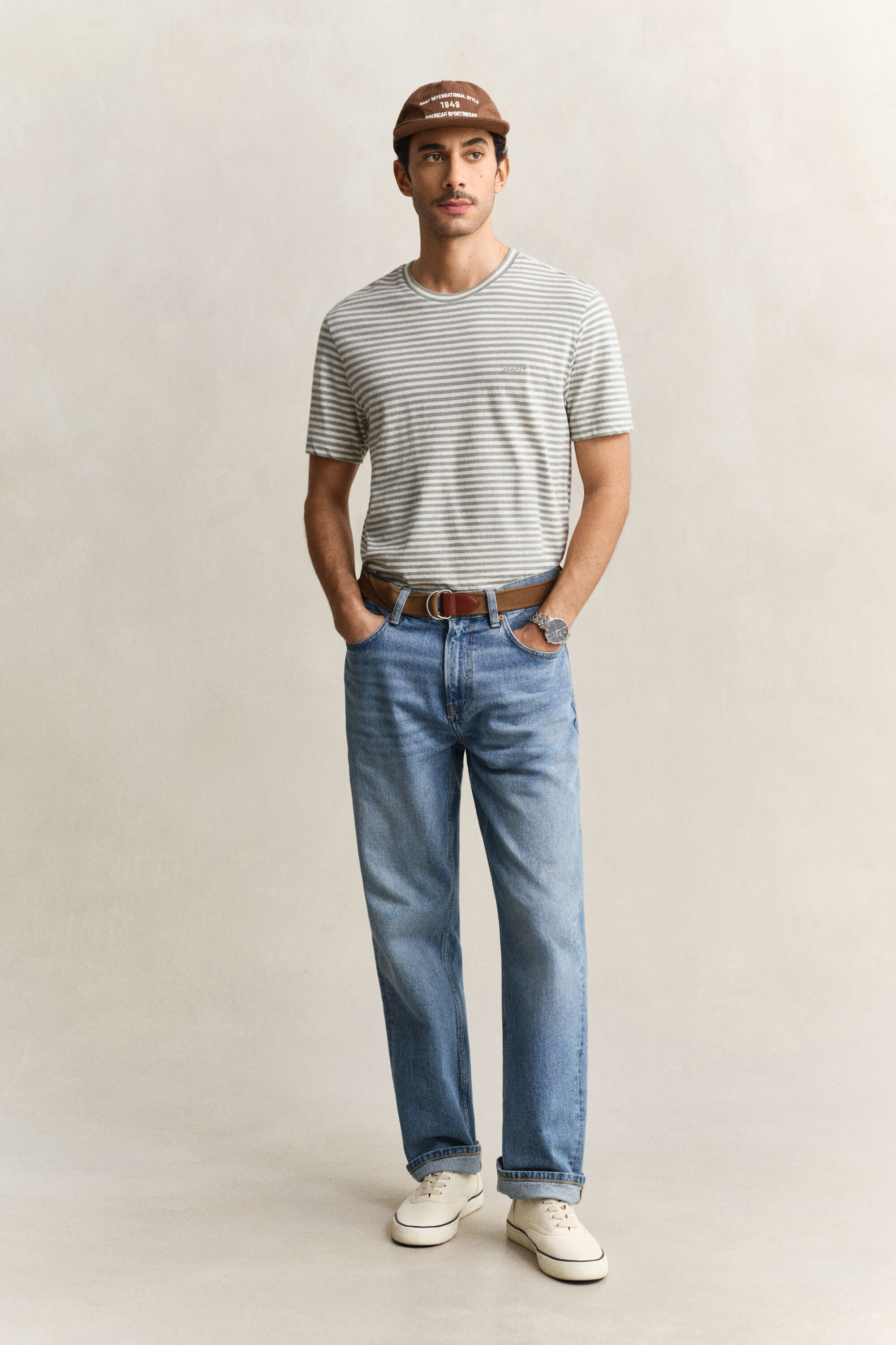 Striped Cotton Linen T-Shirt