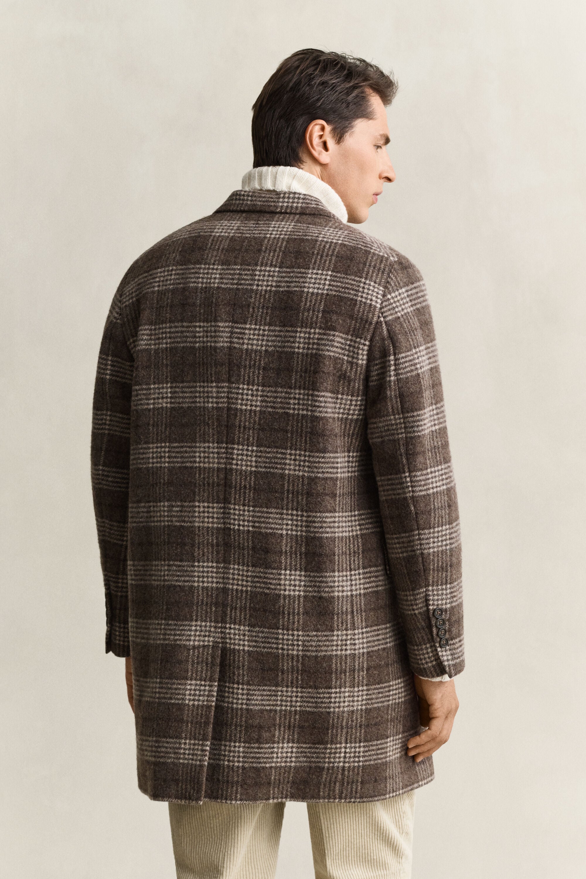 Double Breasted Wool Coat — SHADOW BROWN