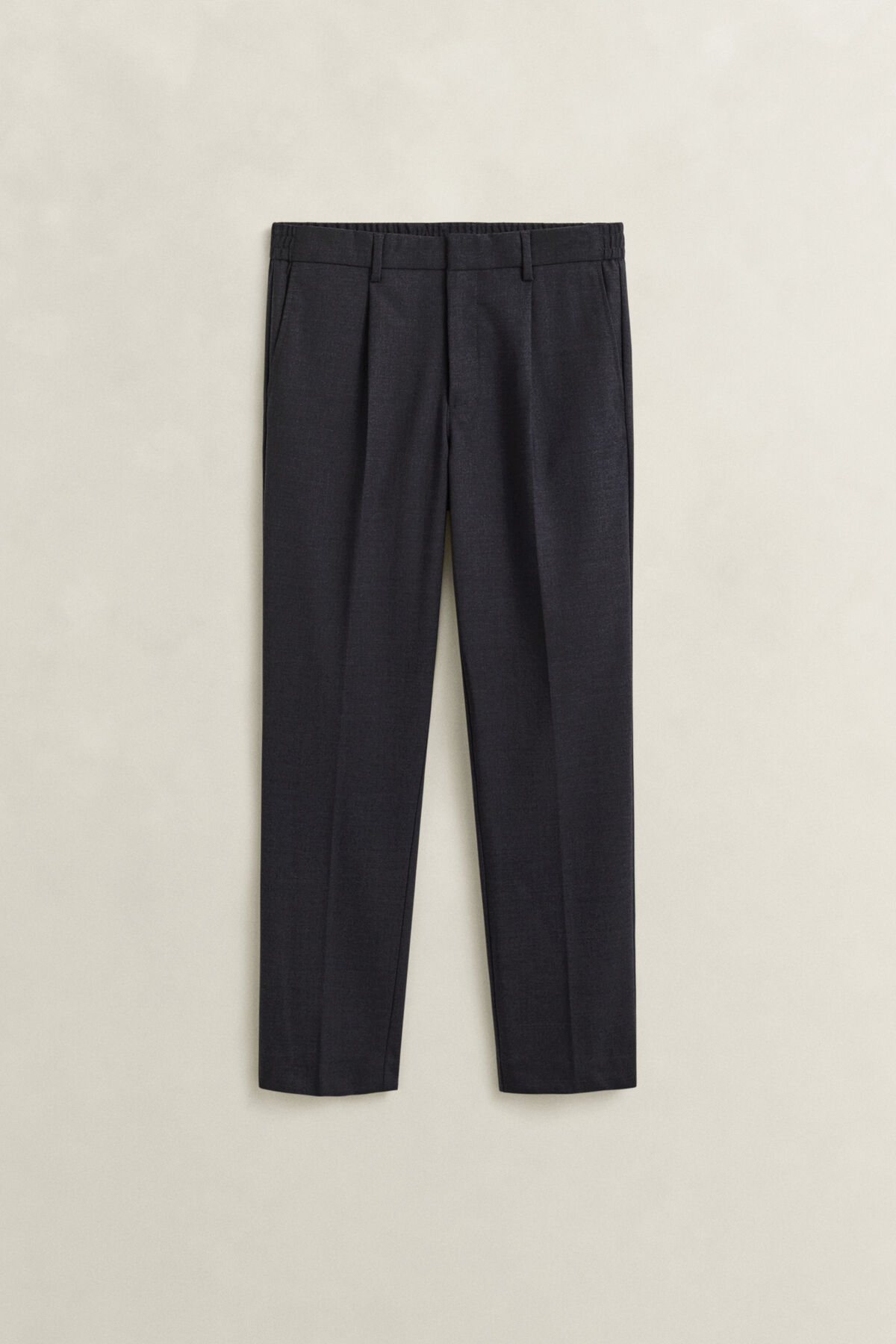 Tapered Wool Pants — BLACK GREY