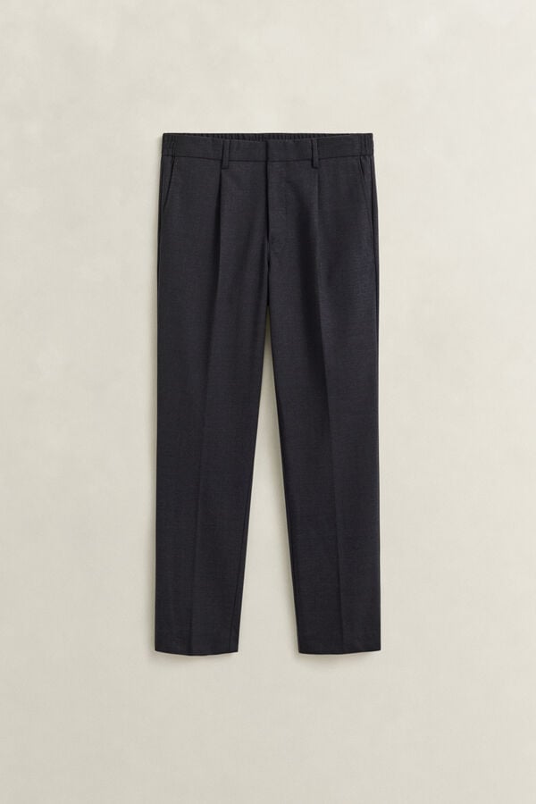 Tapered Wool Pants — BLACK GREY