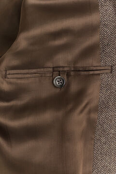Wool Herringbone Suit Jacket — BLACK BROWN 4