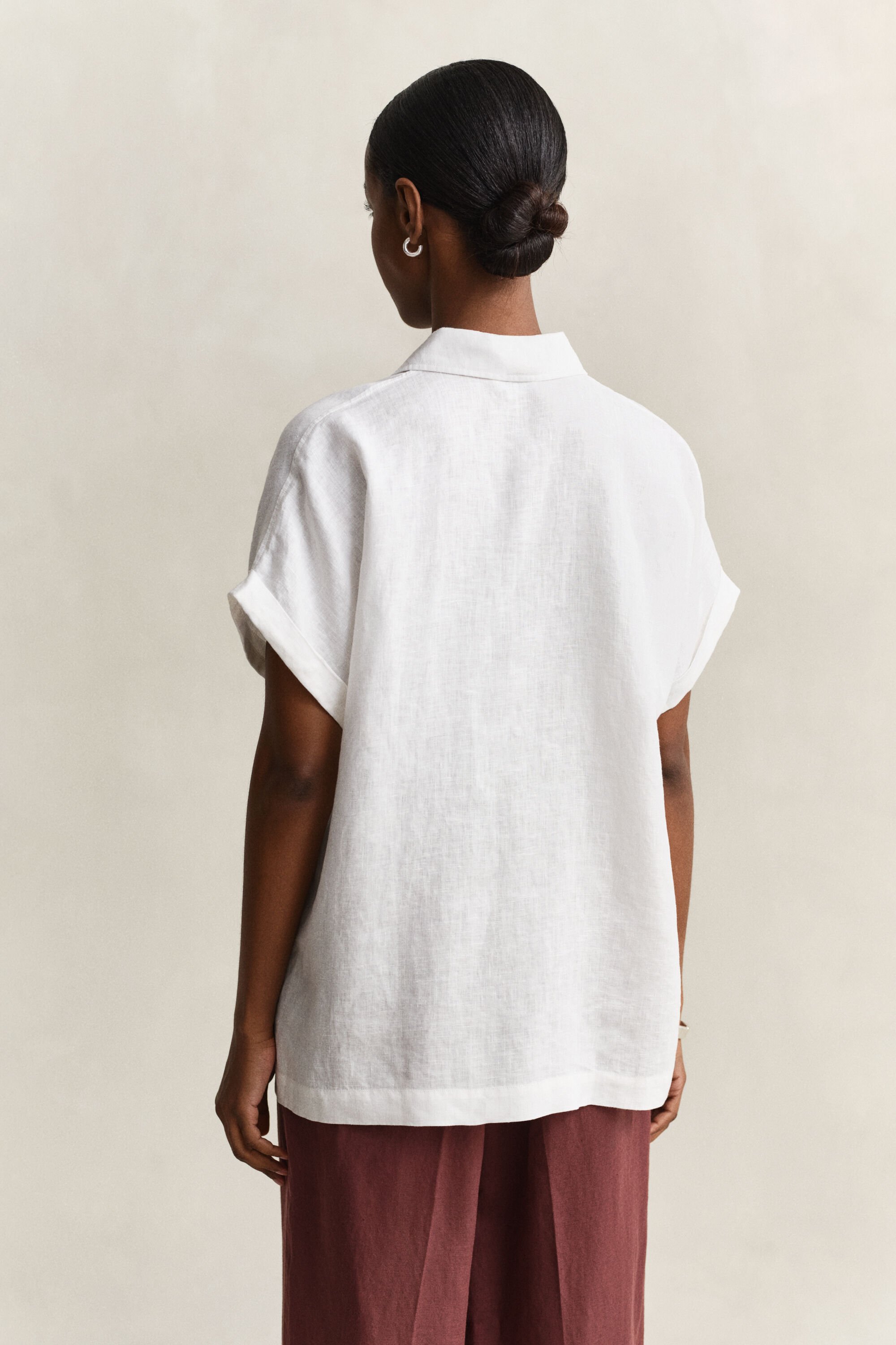 Linen Cap Sleeve Shirt