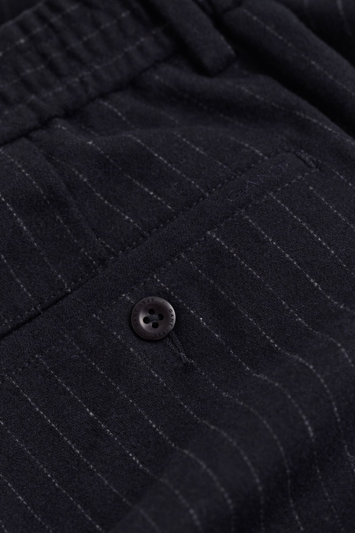 Tapered Wool Flannel Pants — EVENING BLUE