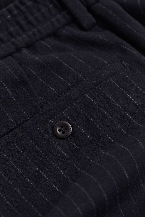 Tapered Wool Flannel Pants — EVENING BLUE
