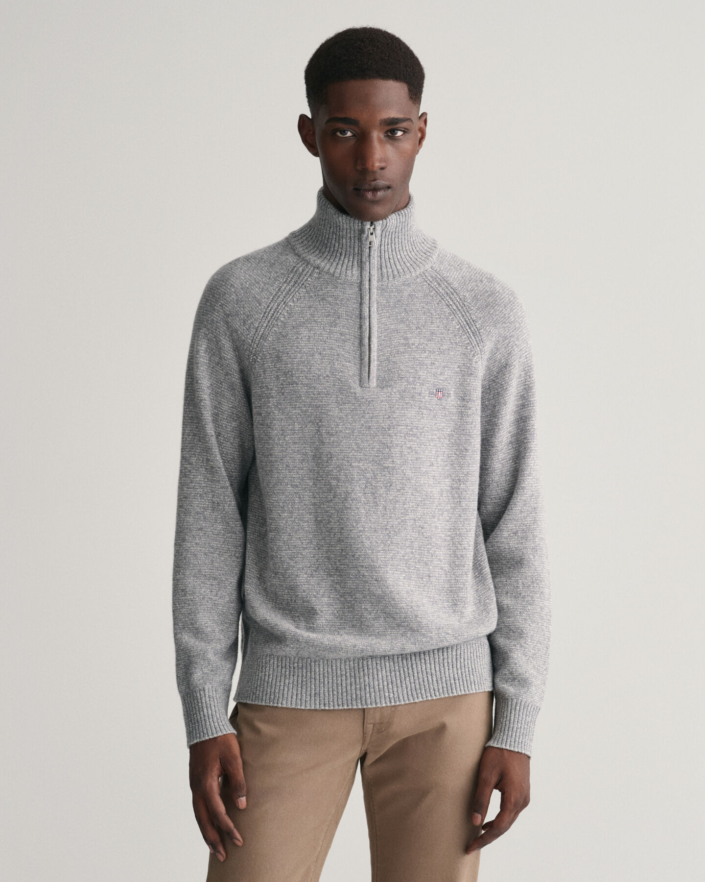 Bicolored Half-Zip Sweater