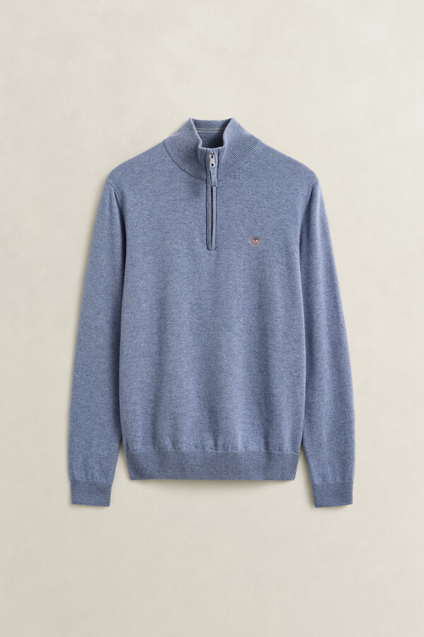 Lambswool Half-Zip Sweater — BLUE HORIZON