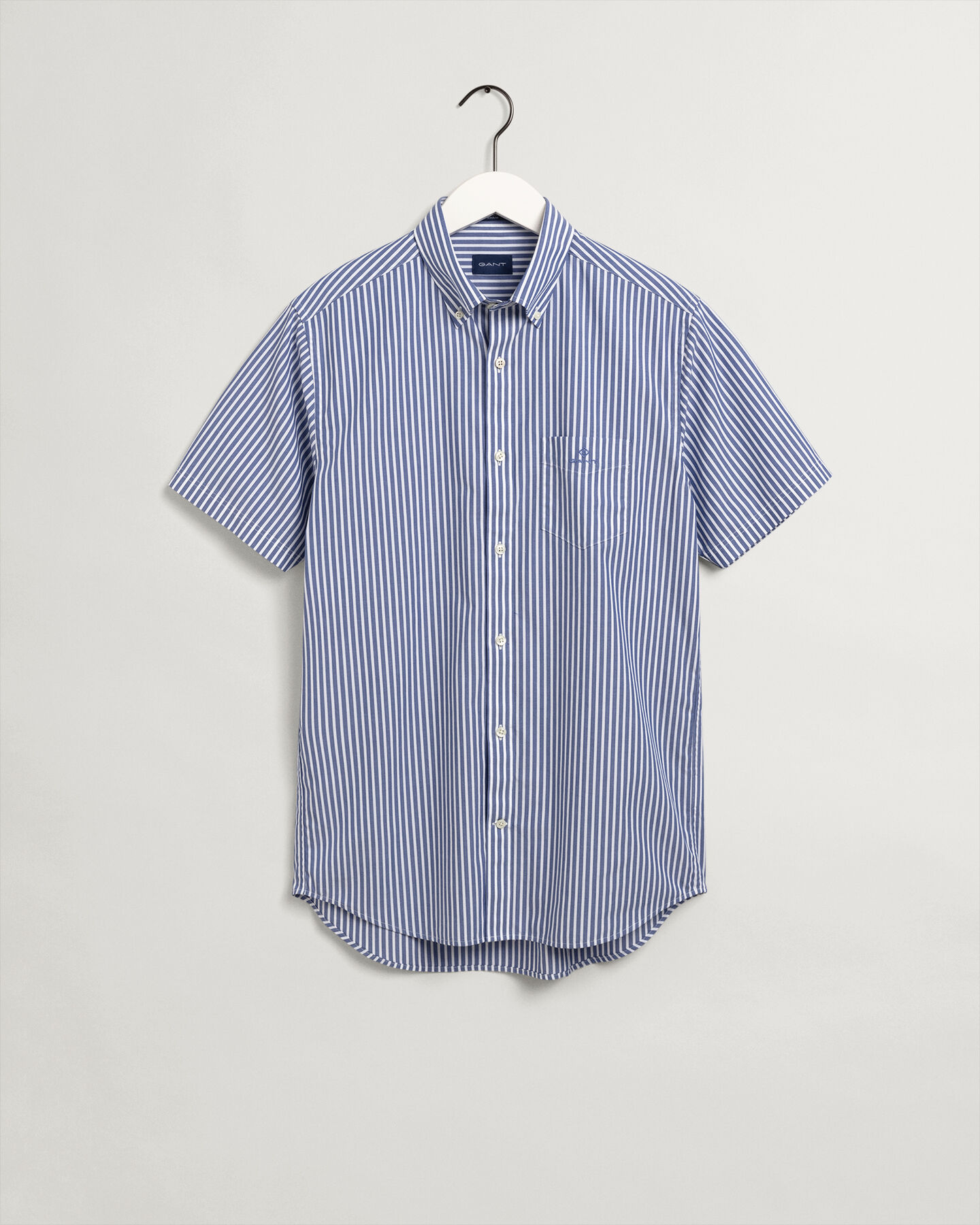 Short Regular Fit Sleeve Broadcloth Stripe Shirt