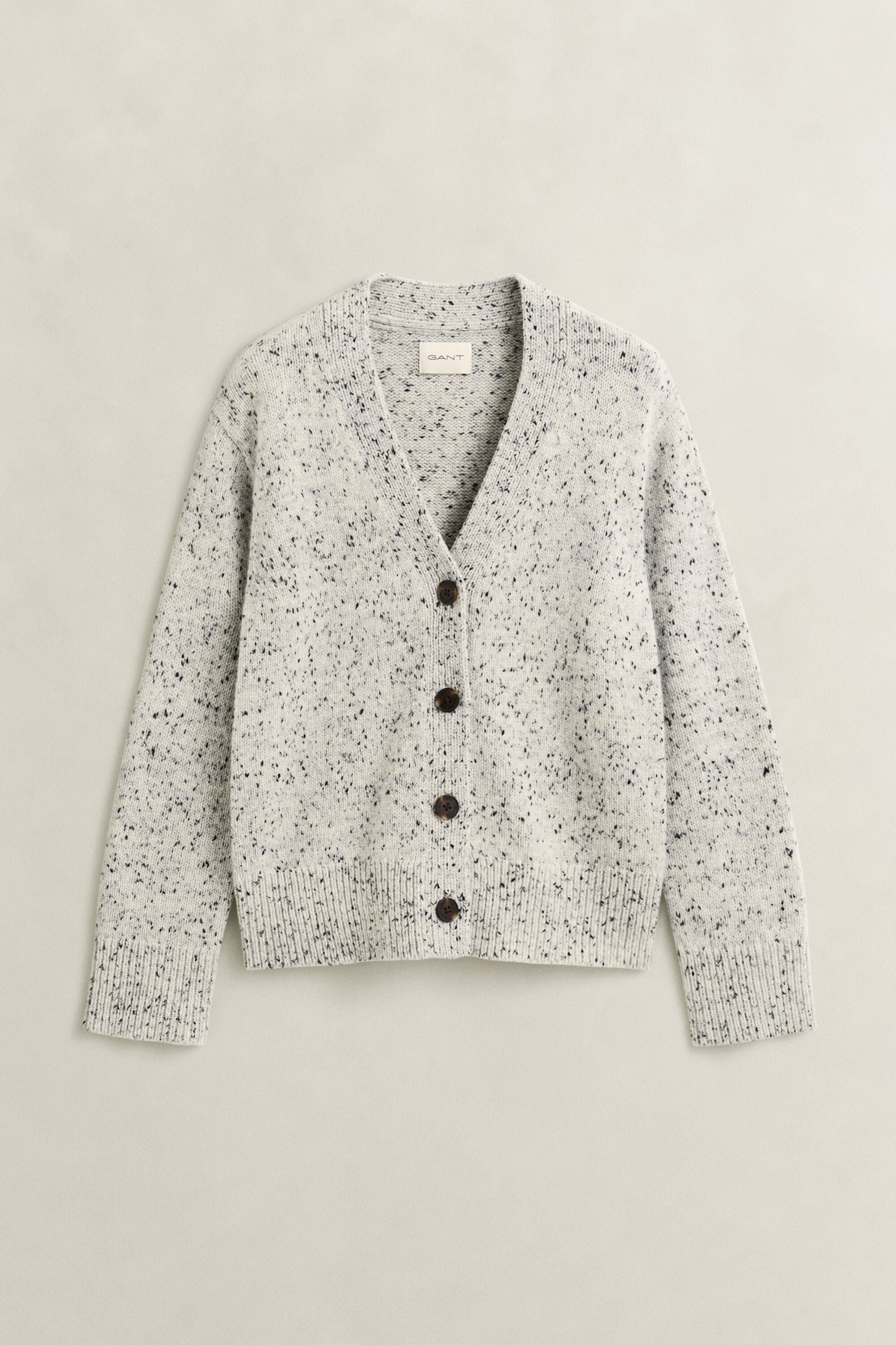 Wool Blend Nepps Cardigan