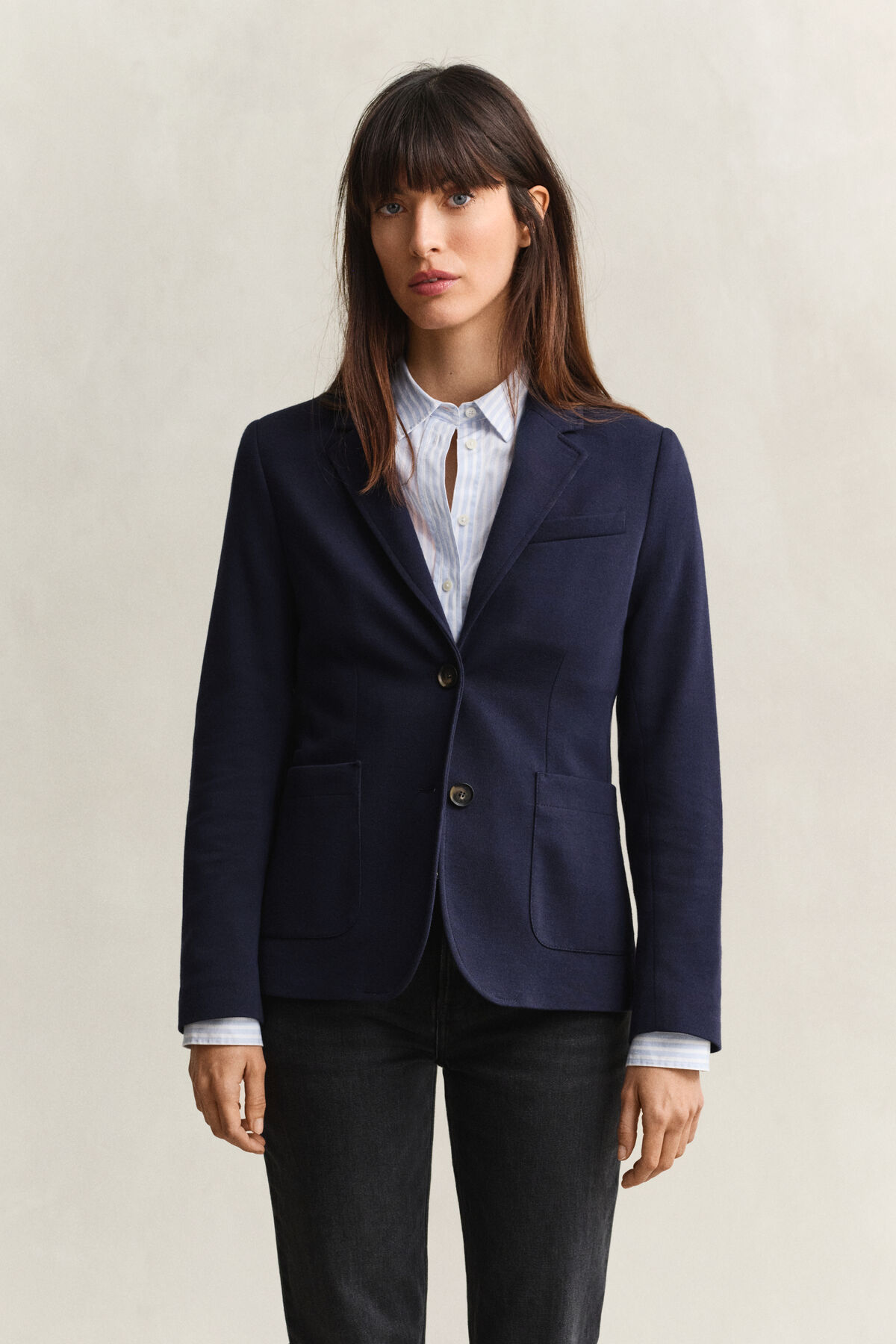 Piqué Blazer — EVENING BLUE