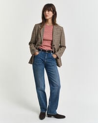 Stretch Cotton Cable Knit Sweater