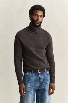 Wool Mouliné Blend Turtleneck Sweater — EVENING BLUE 5