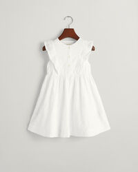 Girls Frilly Broderie Anglaise Dress
