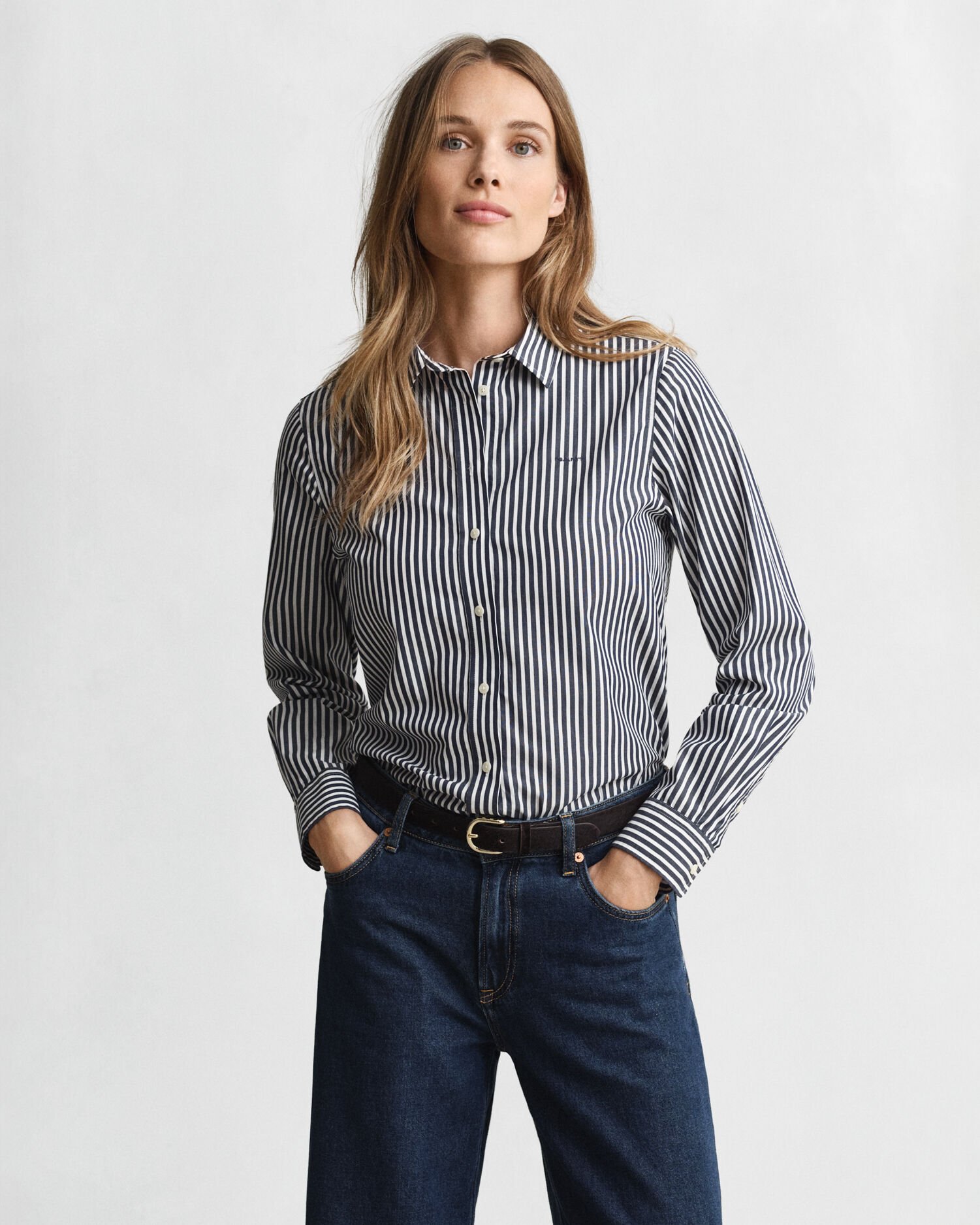 Regular Fit Classic Striped Poplin Shirt - GANT
