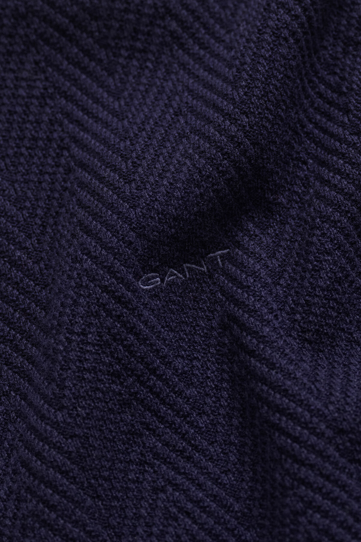 Herringbone Zip Cardigan — EVENING BLUE