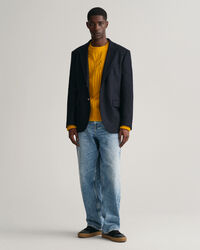 Furry Cable Knit Crew Neck Sweater