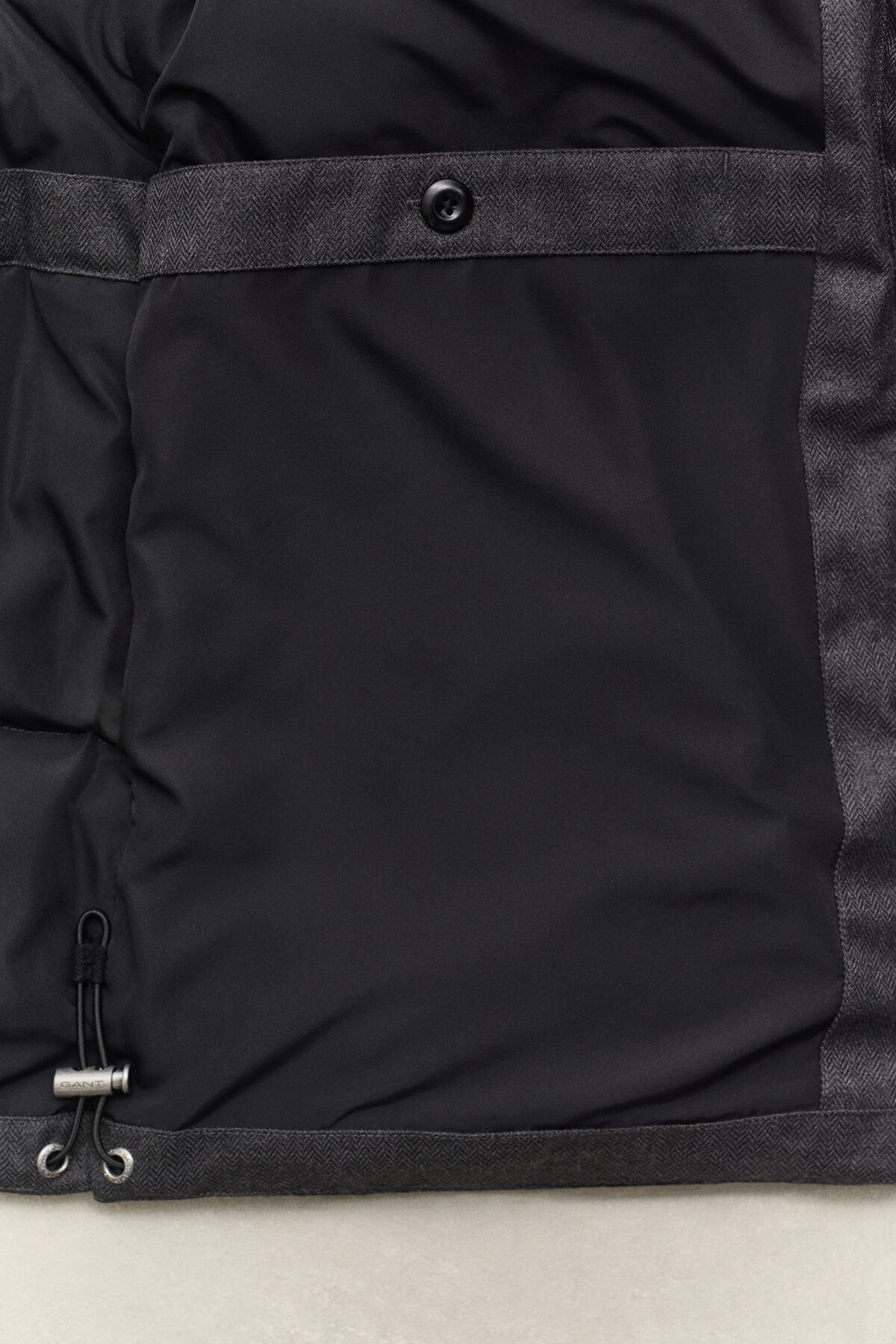 Flannel Down Jacket — BLACK GREY