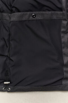 Flannel Down Jacket — BLACK GREY 3