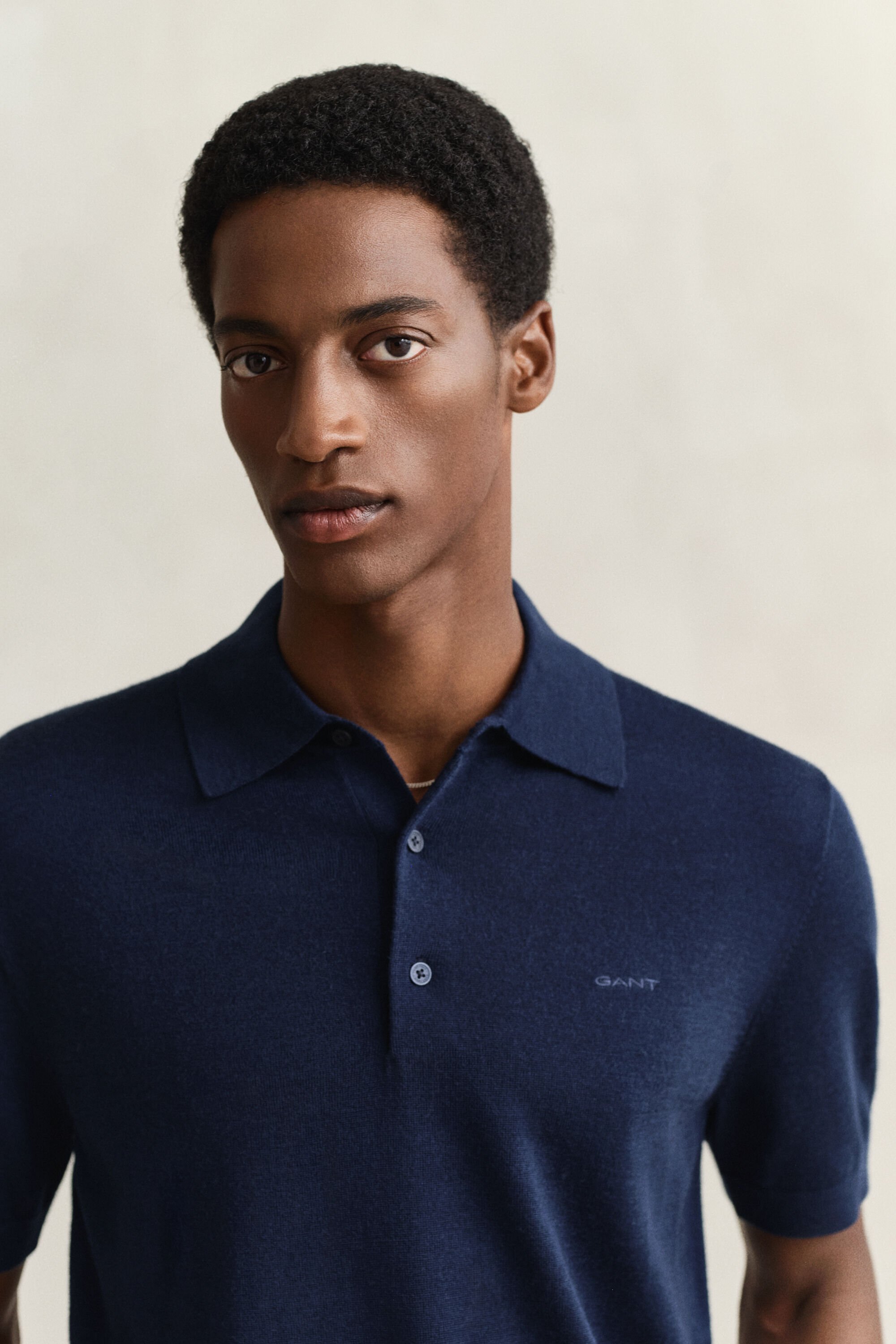 Extra Fine Merino Wool Short Sleeve Polo Sweater