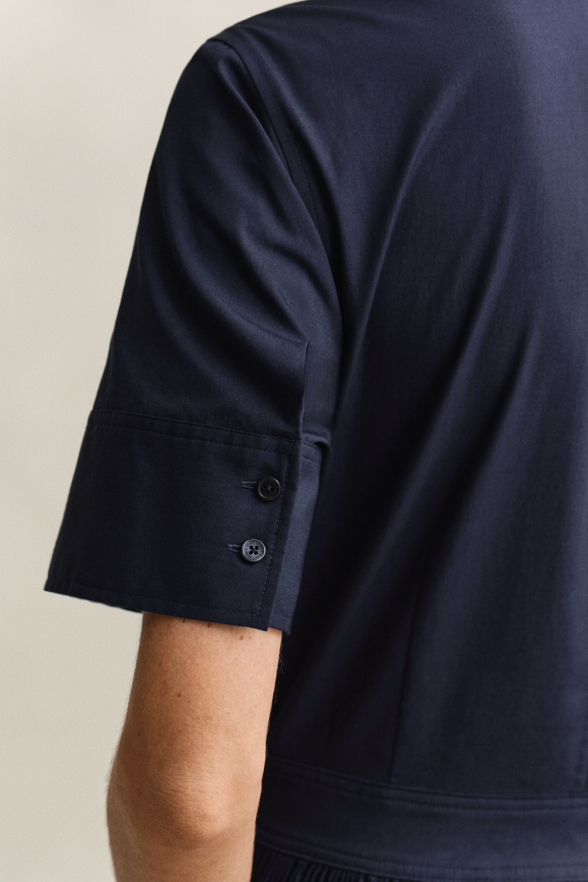 Pleated Cotton Shirt Dress