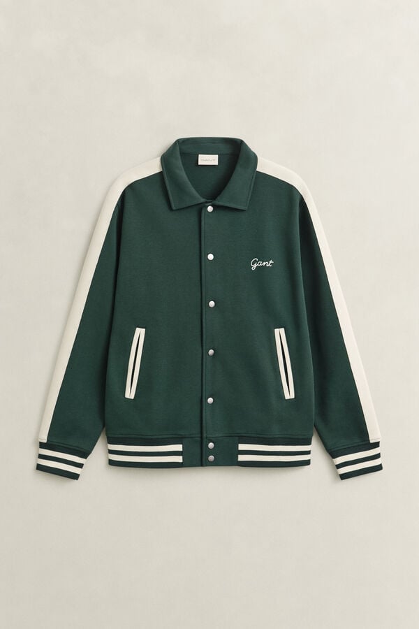 Interlock Buttoned Jacket — TARTAN GREEN