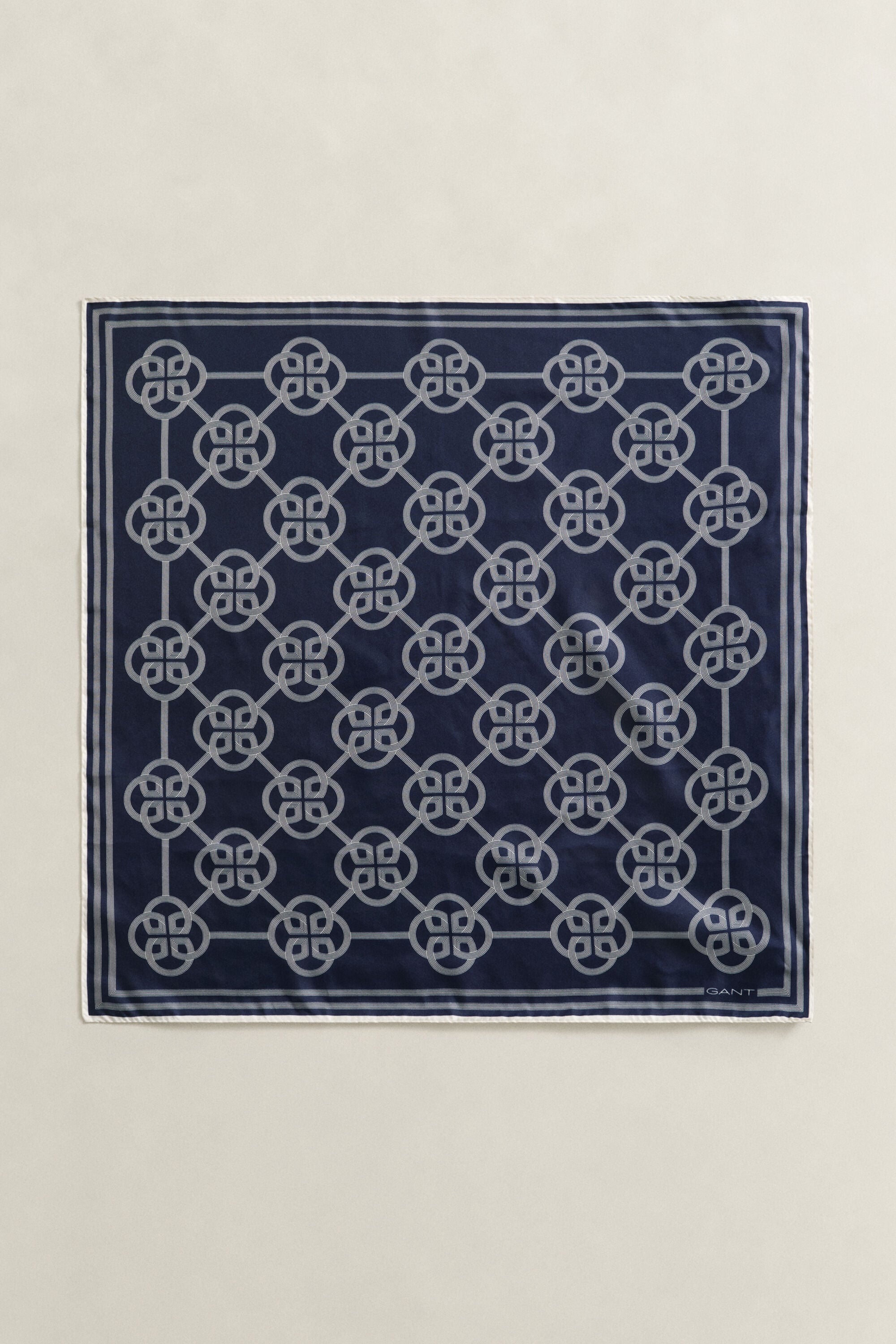 Monogram Print Silk Scarf