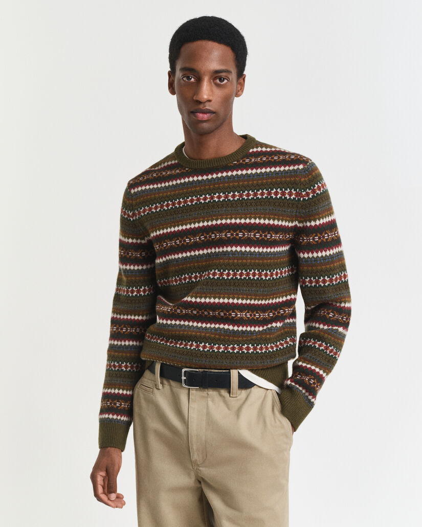 Fair  Isle Crew Neck Sweater